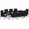 vidaXL Conjunto de Comedor de Jard&iacute;n 9 pcs Negro rat&aacute;n sint&eacute;tico