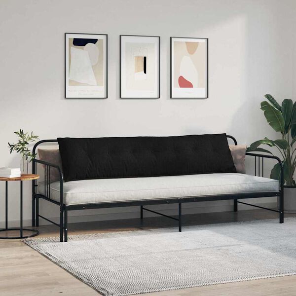 vidaXL Coj&iacute;n de Espalda Negro 200 x 19 x 50 cm tela