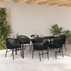 vidaXL Conjunto de Comedor de Jard&iacute;n 7 pcs Negro