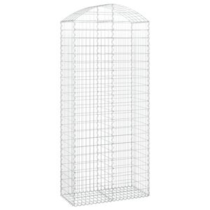 vidaXL Cesta gaviones forma arco hierro galvanizado 100x50x220/240 cm