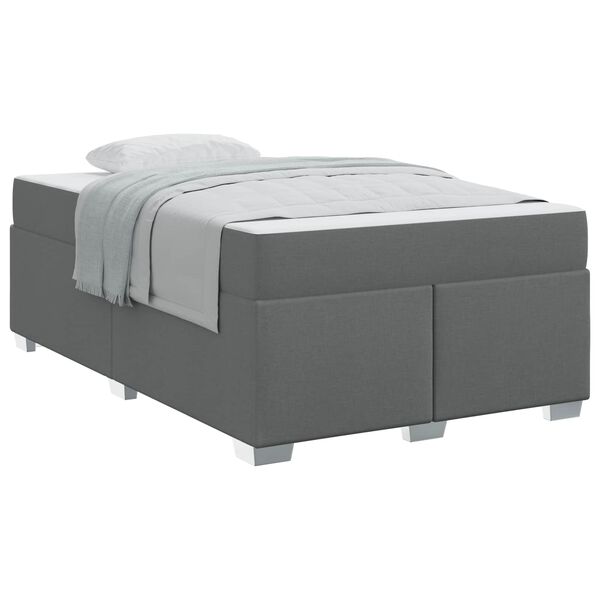 vidaXL Estructura de cama con colch&oacute;n Gris oscuro 120 x 200 cm tela