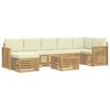 vidaXL Conjunto de sof&aacute;s de exterior 8 pcs Blanco y Crema