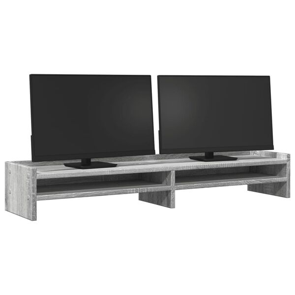 vidaXL Soporte de pantalla madera ingenier&iacute;a gris Sonoma 100x24x16 cm
