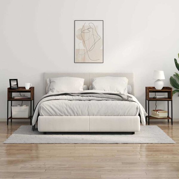 vidaXL Armario de Noche con estante Roble ahumado 40 x 40 x 61 cm