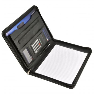 DESQ Carpeta para reuniones con libreta y calculadora tamaño A4 negro