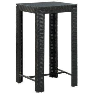 vidaXL Mesa alta para jard&iacute;n rat&aacute;n sint&eacute;tico negro 60,5x60,5x110,5 cm