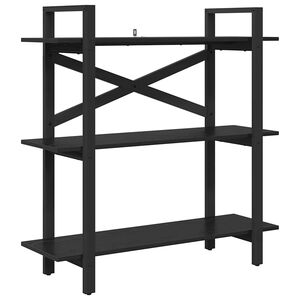 vidaXL Estante de libros 3 niveles 100 x 33,5 x 102 cm Roble Negro