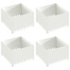vidaXL Borde de C&eacute;sped 4 uds. 60 x 60 x 35 cm Acero Blanco