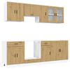 vidaXL Mueble de cocina Kalmar 8 piezas artesanal roble