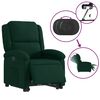 vidaXL Sill&oacute;n el&eacute;ctrico reclinable elevable de terciopelo verde oscuro