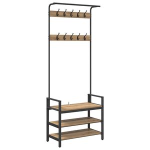 vidaXL Perchero Roble artisan 75 x 34 x 184 cm Madera de ingenier&iacute;a