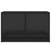 vidaXL Mueble de TV con puertas de vidrio negro 68x37x42 cm