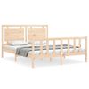 vidaXL Estructura de cama de matrimonio con cabecero madera maciza