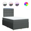 vidaXL Cama box spring con colch&oacute;n tela gris oscuro 120x200 cm