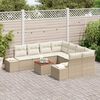 vidaXL Conjunto de sof&aacute;s de jard&iacute;n 9 pcs Beige y Crema rat&aacute;n sint&eacute;tico