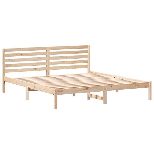vidaXL Estructura de cama Marr&oacute;n 200 x 200 cm Madera de pino macizo