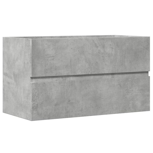 vidaXL Armario para lavabo contrachapada gris hormig&oacute;n 90x38,5x45 cm