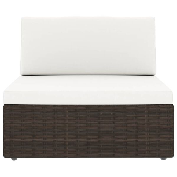 vidaXL Juego de muebles de jard&iacute;n 6 piezas rat&aacute;n sint&eacute;tico marr&oacute;n