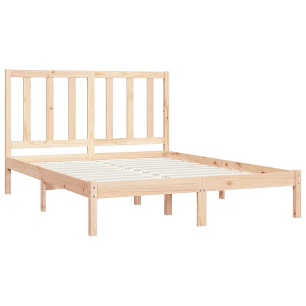 vidaXL Estructura de cama sin colch&oacute;n madera maciza pino 140x190 cm
