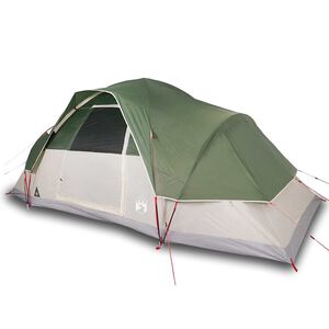 vidaXL Tienda de campa&ntilde;a familiar igl&uacute; 9 personas impermeable verde