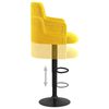 vidaXL Taburetes de cocina 2 unidades terciopelo amarillo mostaza