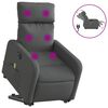 vidaXL Sill&oacute;n de masaje el&eacute;ctrico reclinable elevable tela gris oscuro