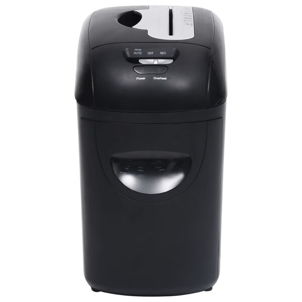 vidaXL Trituradora de papel 10 hojas microcorte negra