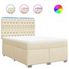 vidaXL Cama box spring con colch&oacute;n tela color crema 140x190 cm