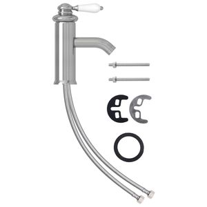 vidaXL Grifo para lavabo de ba&ntilde;o plateado 130x180 mm