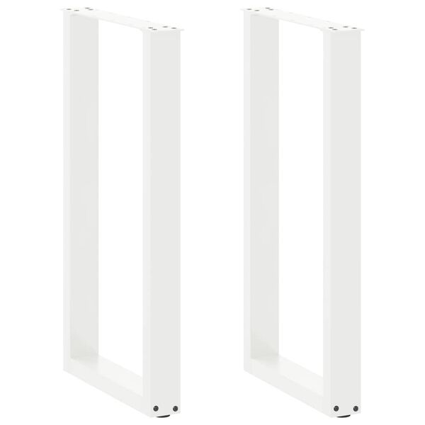 vidaXL Patas para mesa de bar en forma de U (2 unidades), color blanco, 40 x (90-91) cm, acero
