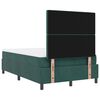 vidaXL Cama Box Spring LED con colch&oacute;n Verde oscuro 120 x 190 cm tela