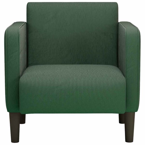 vidaXL Sill&oacute;n con reposabrazos verde oscuro 54 cm tejido de pana