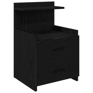 vidaXL Mesilla de noche con 2 cajones negra 40x36,5x62 cm