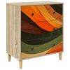 vidaXL Cajonera BONN Estampado de onda retro 66 x 36,5 x 75 cm Sonoma