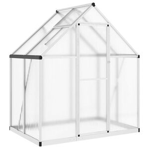 vidaXL Invernadero con marco base aluminio plateado 169x114x195 cm