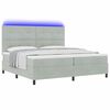 vidaXL Cama Box Spring LED con colch&oacute;n Gris Claro 200 x 200 cm tela