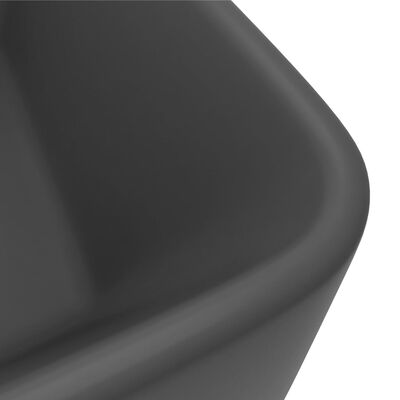 vidaXL Lavabo de lujo cerámica gris oscuro mate 41x30x12 cm