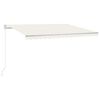 vidaXL Toldo retr&aacute;ctil manual crema 450x300 cm