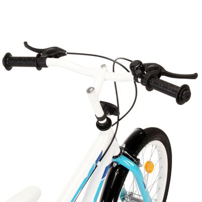 vidaXL Bicicleta para niños 18 pulgadas azul y blanco