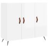 vidaXL Aparador de madera de ingenier&iacute;a blanco brillo 90x34x80 cm