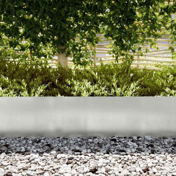 vidaXL Borde de C&eacute;sped 20 pcs Plateado 100 x 0.05 x 20 cm