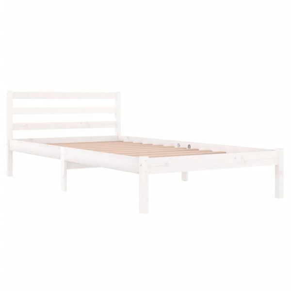 vidaXL Estructura de cama sin colchón madera pino blanco 100x200 cm