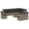 vidaXL Set de sof&aacute;s de jard&iacute;n 11 pzas y cojines rat&aacute;n sint&eacute;tico gris