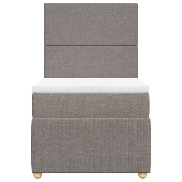 vidaXL Cama box spring con colch&oacute;n tela gris taupe 80x200 cm