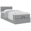vidaXL Estructura de cama otomana con colch&oacute;n tela gris claro 90x190cm
