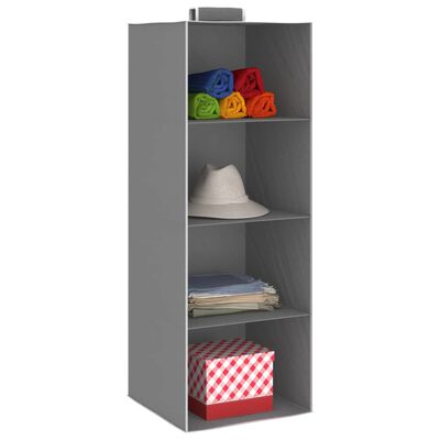  YOUDENOVA Organizador colgante de armario, 4 estantes de  almacenamiento para colgar, color gris : Hogar y Cocina