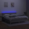vidaXL Cama box spring con colch&oacute;n tela y LED gris claro 180x200 cm