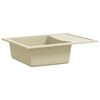 vidaXL Fregadero de cocina con rebosadero ovalado granito beige