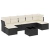 vidaXL Set de sof&aacute;s de jard&iacute;n 8 piezas y cojines rat&aacute;n sint&eacute;tico negro
