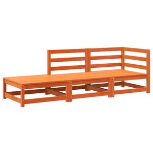 vidaXL Sof&aacute; de jard&iacute;n con reposapi&eacute;s 2 plazas madera pino marr&oacute;n cera